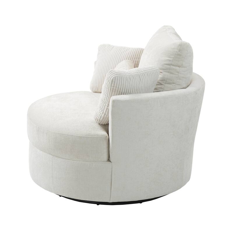 Modern Swivel Chair with Pillows for living room