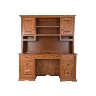Talon Brands Oak Executive Desk with Hutch