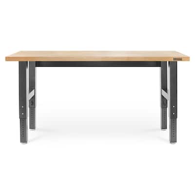 Gladiator GarageWorks 6-foot Adjustable Height Hardwood Workbench - Black