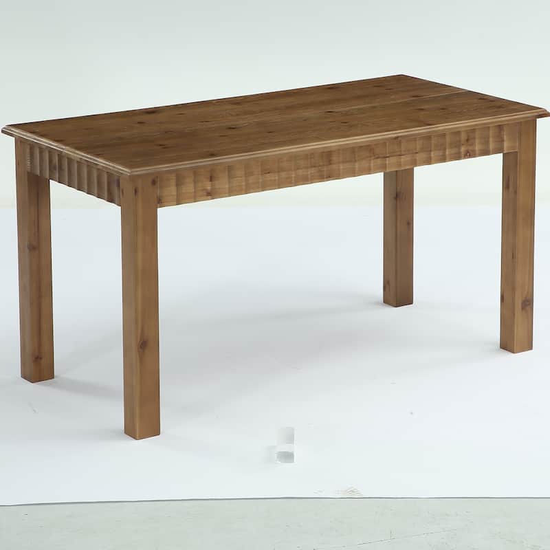 63-Inch Rectangular Solid Wood Dining Table for 4-6People - 62.99" L x 31.5" W x 29.53" H - Rustic Brown