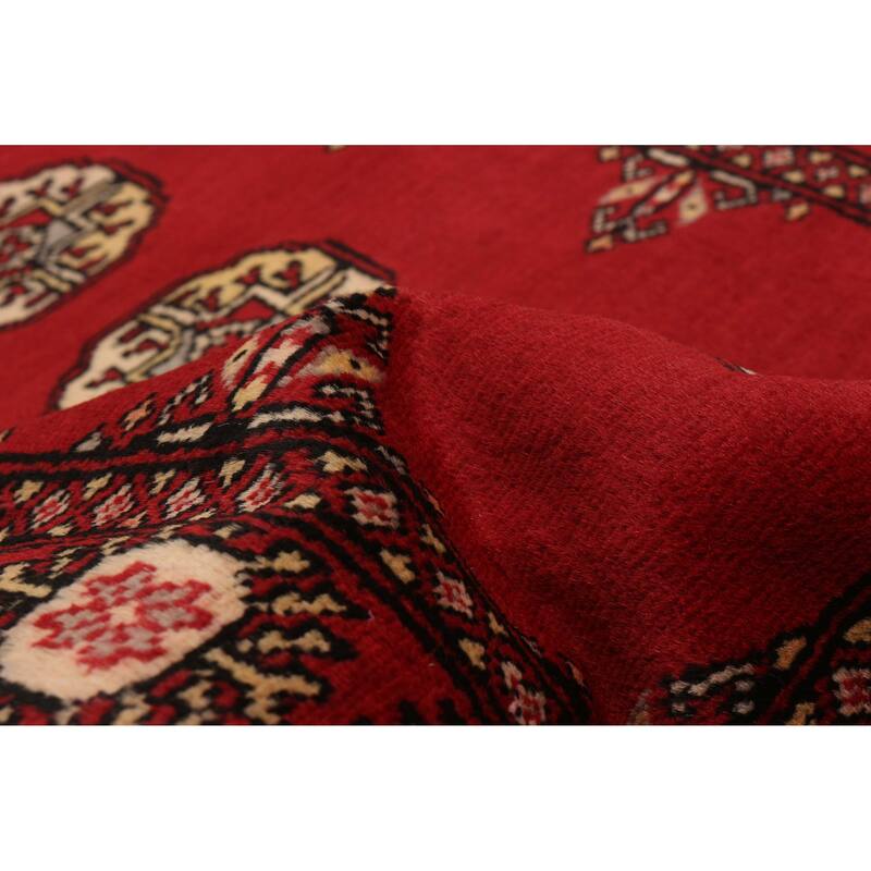 ECARPETGALLERY Hand-knotted Peshawar Bokhara Red Wool Rug - 2'7 x 6'10