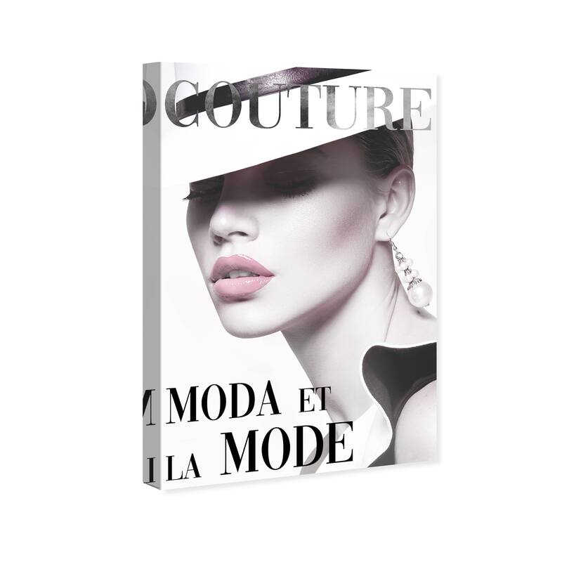 Wynwood Studio Canvas Fashion and Glam Cover Model Couture III Black and Modern & Contemporary Wall Art Canvas Print