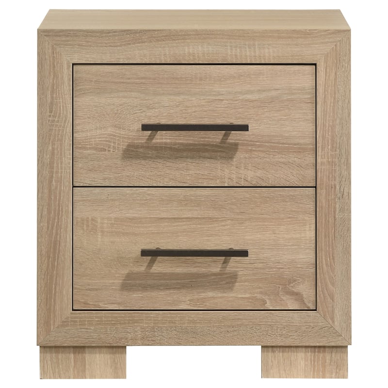 Arielle 2-drawer Bedroom Nightstand with Casters Light Oak
