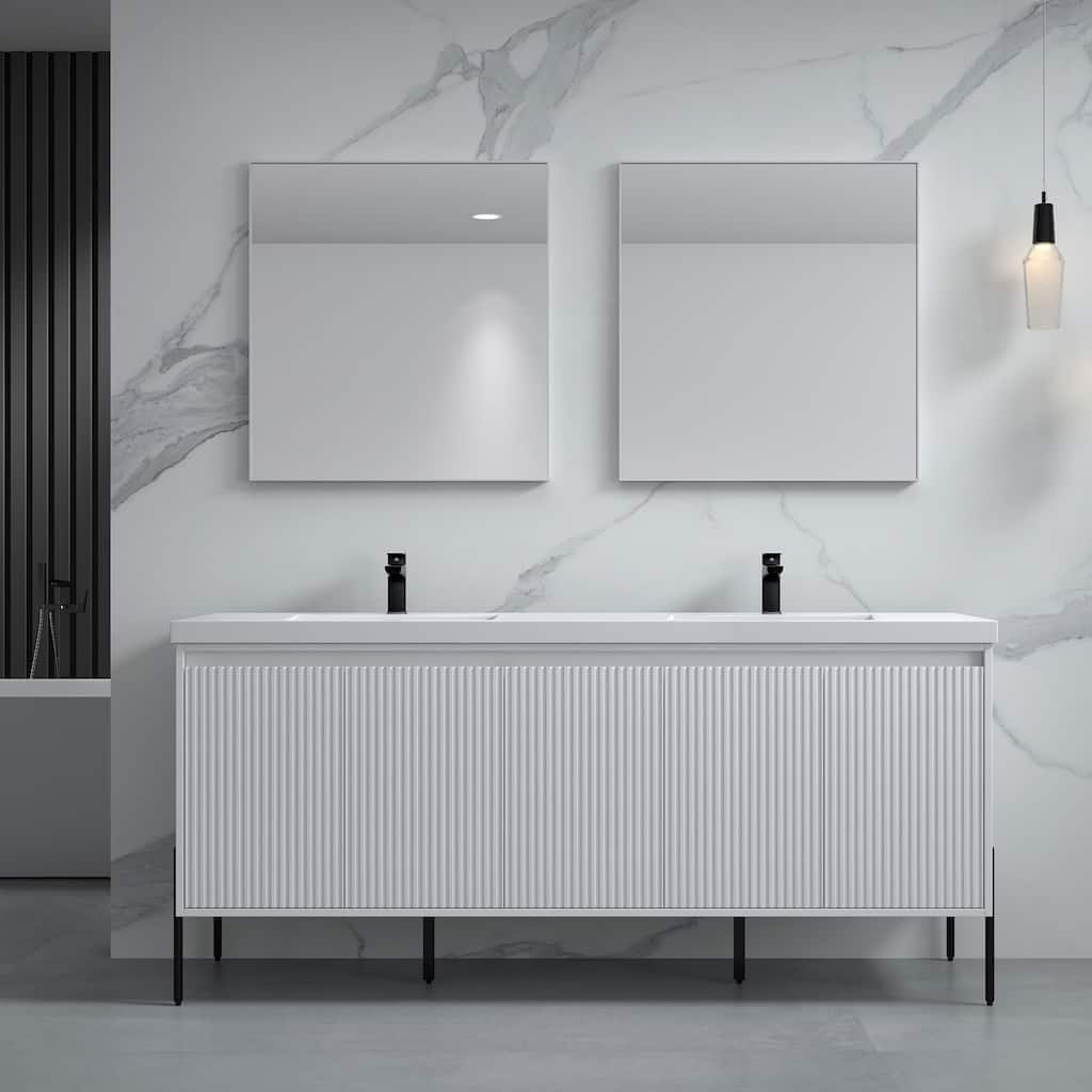 Ripple 72" Double Bathroom Vanity Kit (Assembly Required)