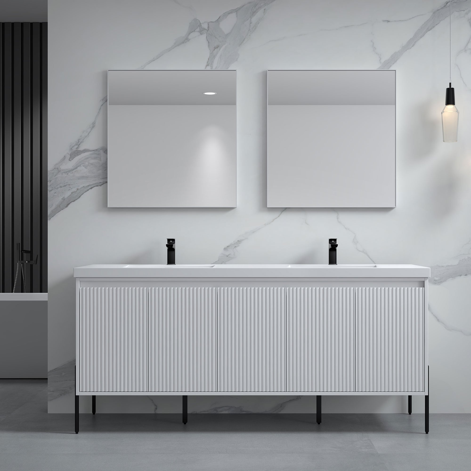 Ripple 72" Double Bathroom Vanity Set