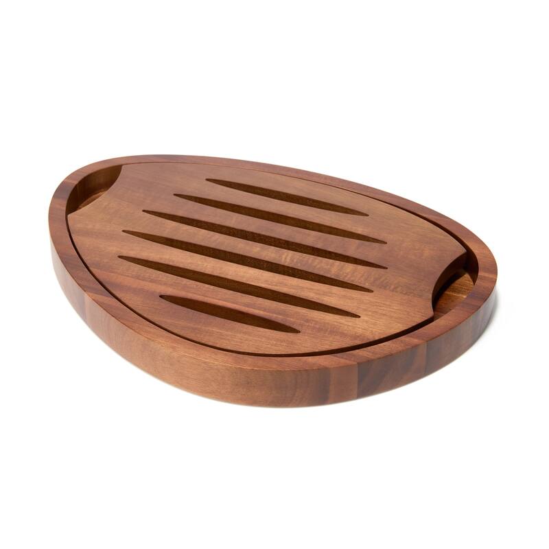 Nambe Breaking Bread Cutting Board - Brown