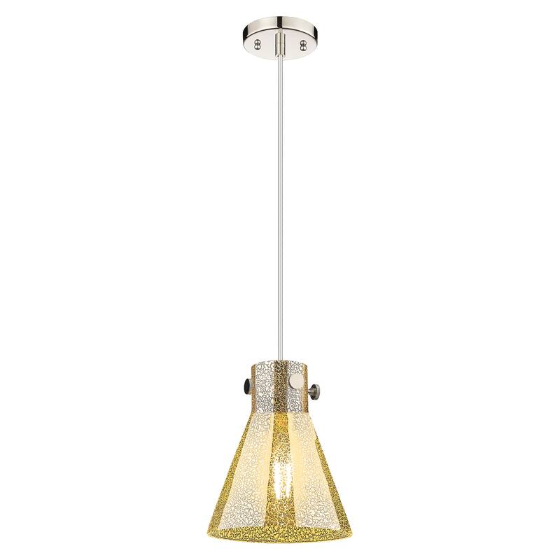 Innovations Lighting Downtown Urban - Newton Cone - 1 Light 8" Cord Hung Pendant - Polished Nickel/Mercury Shade