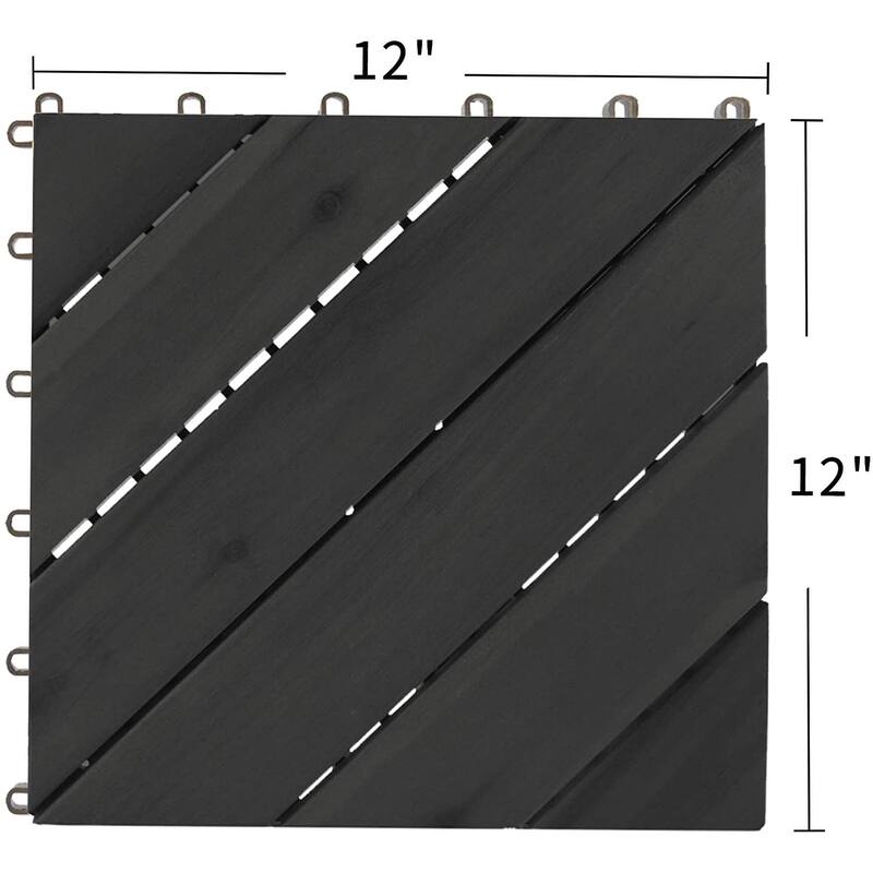 MCombo Deck Tiles 12"x12" 10Pcs, Acacia Wood WF01/02/22/33/44