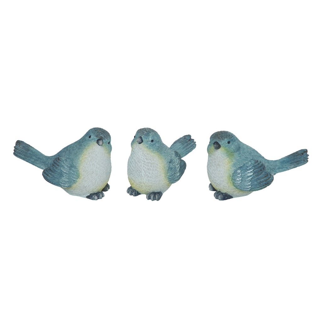 Transpac Large Resin Soft Grey Bird Set of 3 Spring Home Decorations