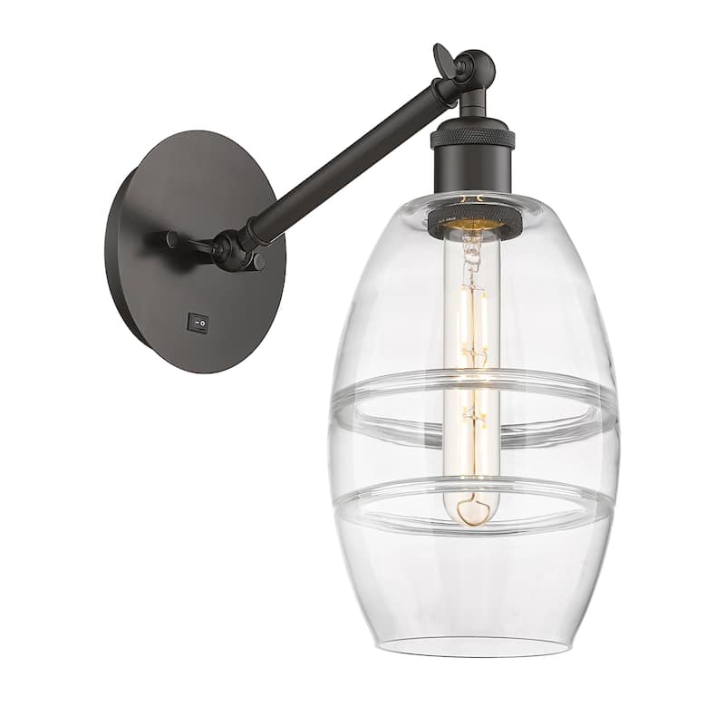 Innovations Lighting Ballston - Vaz - 1 Light 6" Sconce - Arm Adjusts Up and Down - Clear Shade/Oil Rubbed Bronze