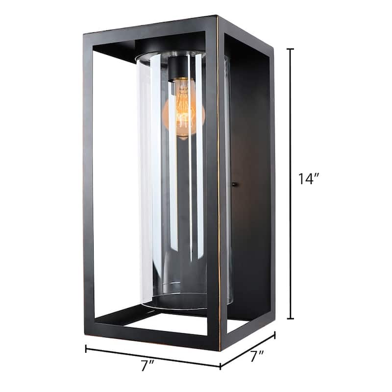 1 Light Outdoor Wall Lantern in Imperial Black - Black