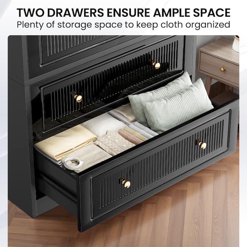 Pocassy Wardrobe Closet 70" Capacity Clothing Wardrobe Cabinet