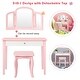 preview thumbnail 3 of 16, Costway Kids Vanity Set Princess Makeup Dressing Play Table Set - See Details