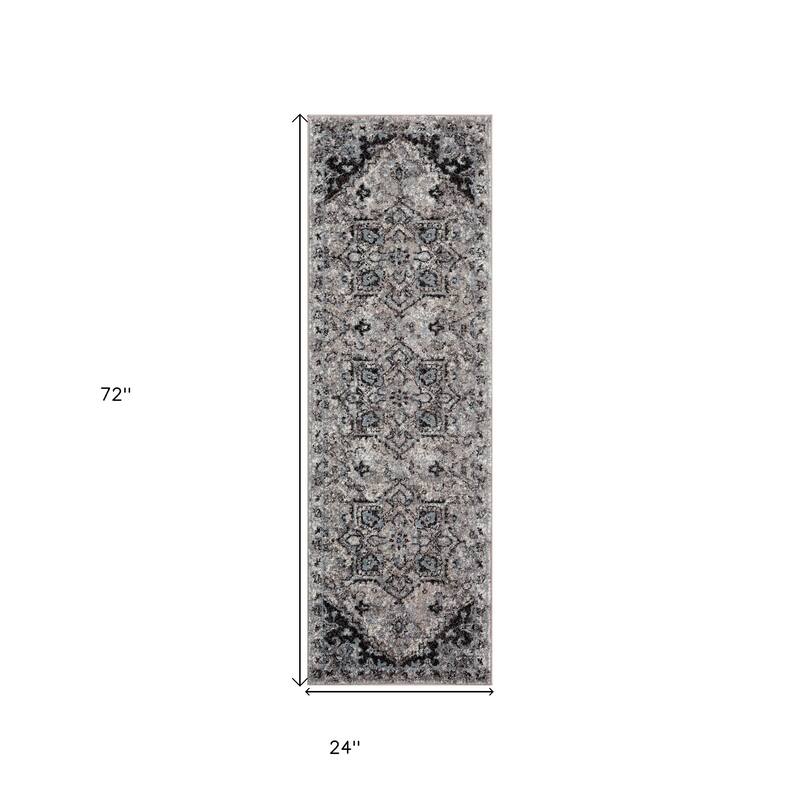 Qemak Power Loomed Stain Resistant Area Rug By HomeRoots - 2'3" x 12' Runner