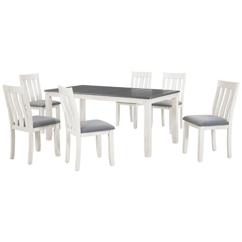 Retro Style 7-Piece Dining Table Set