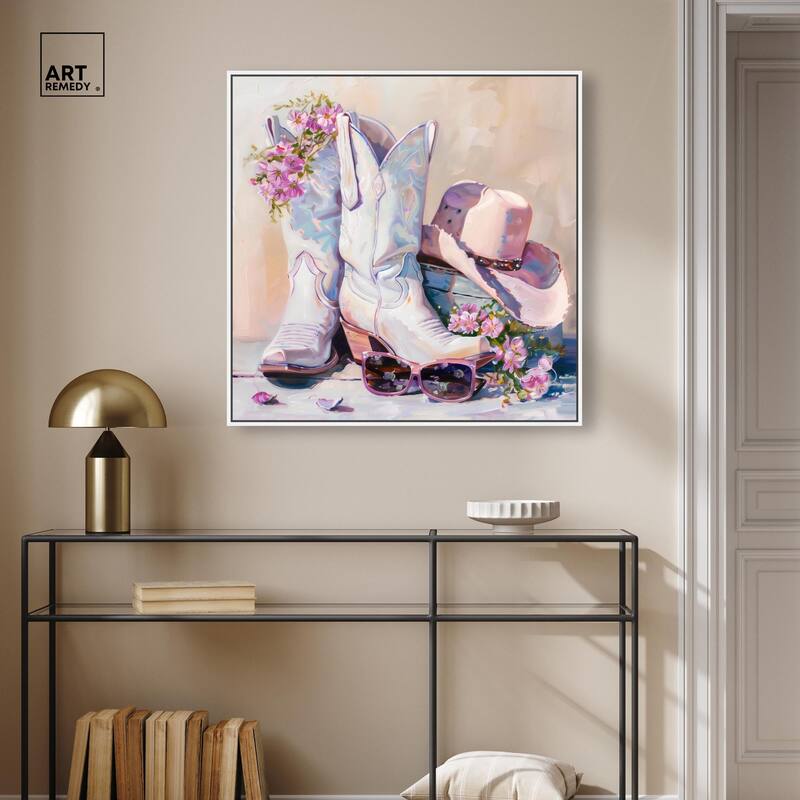 Spring Pink Cowboy Necessities Canvas by Art Remedy