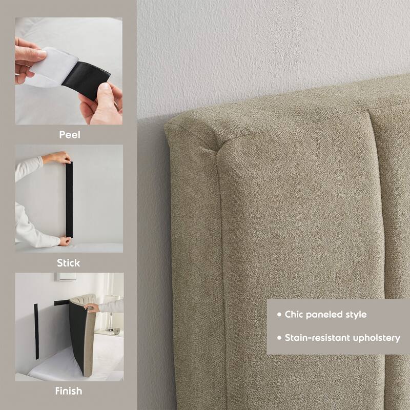 Empyrean Upholstered Wall Mounted Easy Assemble Channel Stitched Headboard