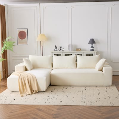 107.9" Chenille Extra-Deep Modular Sectional Sofa