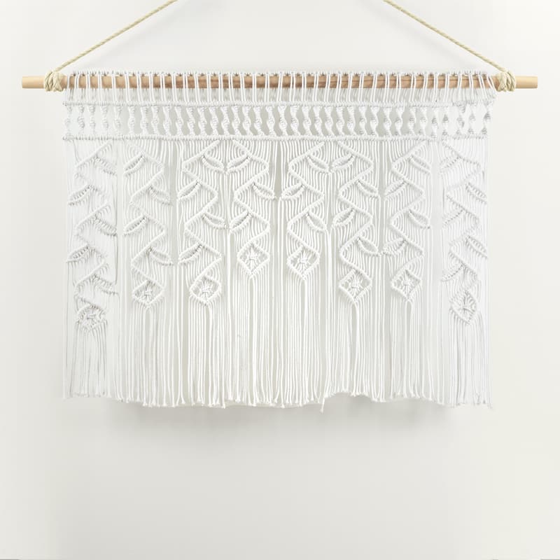 Lush Decor Boho Macrame Leaf Cotton Valance - 30" x 40"