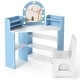 preview thumbnail 6 of 5, 2 in 1 Toddler Vanity Table & Chair Set w/Lighted Mirror for Girls White