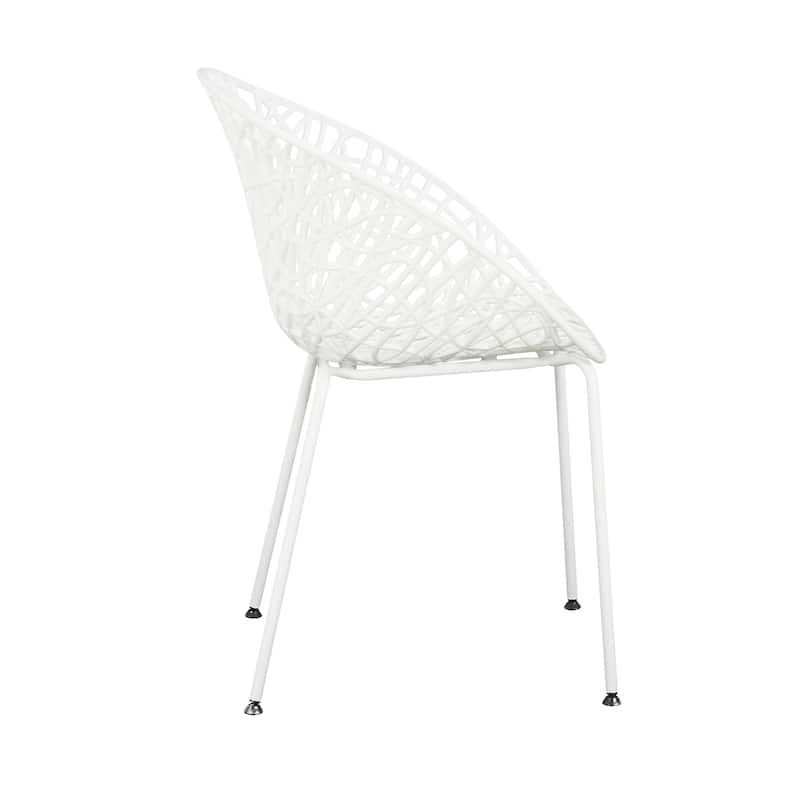 Dining Chairs Leisure Chair White Reading Chair Accent Chair Set of 2, Reception Chair Side Chair with Iron Frame