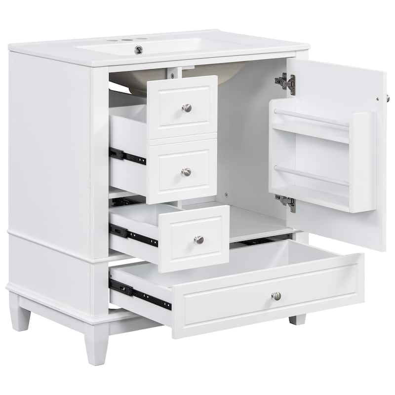 Bathroom Vanity with Sink,Shelf and Drawers