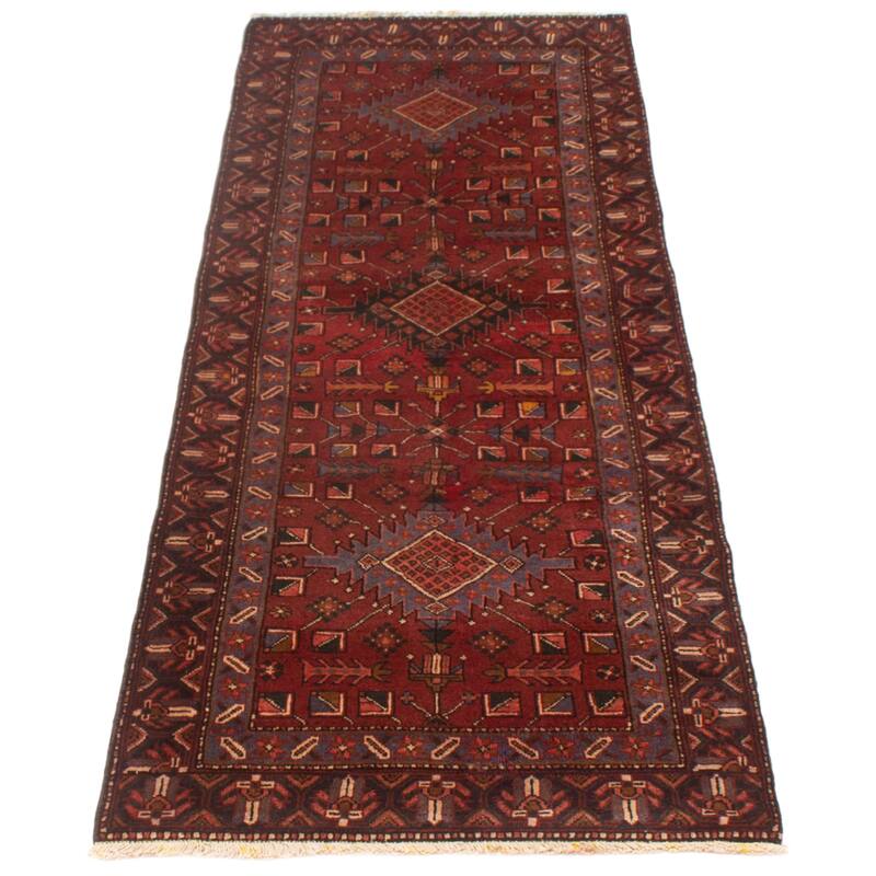 ECARPETGALLERY Hand-knotted Anadol Red Wool Rug - 3'6 x 9'4