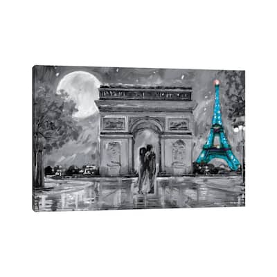 iCanvas "Paris In Love Blue Eiffel Tower" by P.D. Moreno Canvas Print