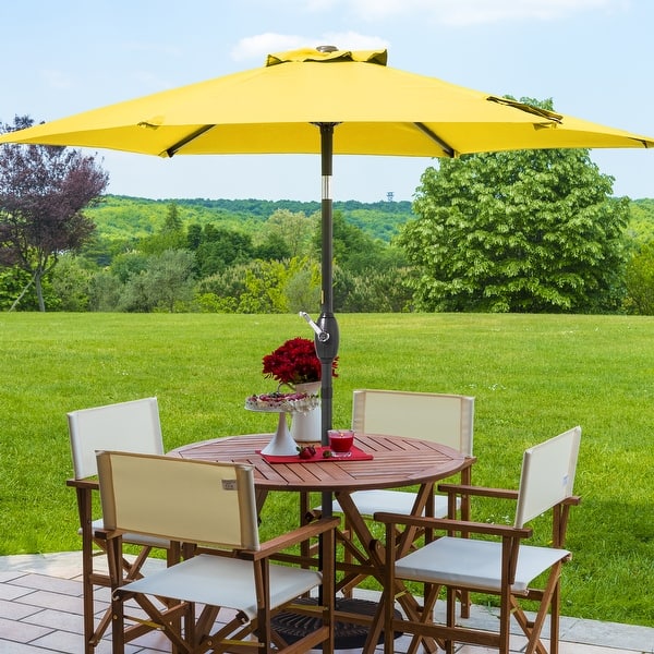 7.5 feet stylish tilting patio umbrella LIVOOSUN 7.5ft Steel Patio Market Umbrella Tilt System - On Sale - Bed Bath  & Beyond