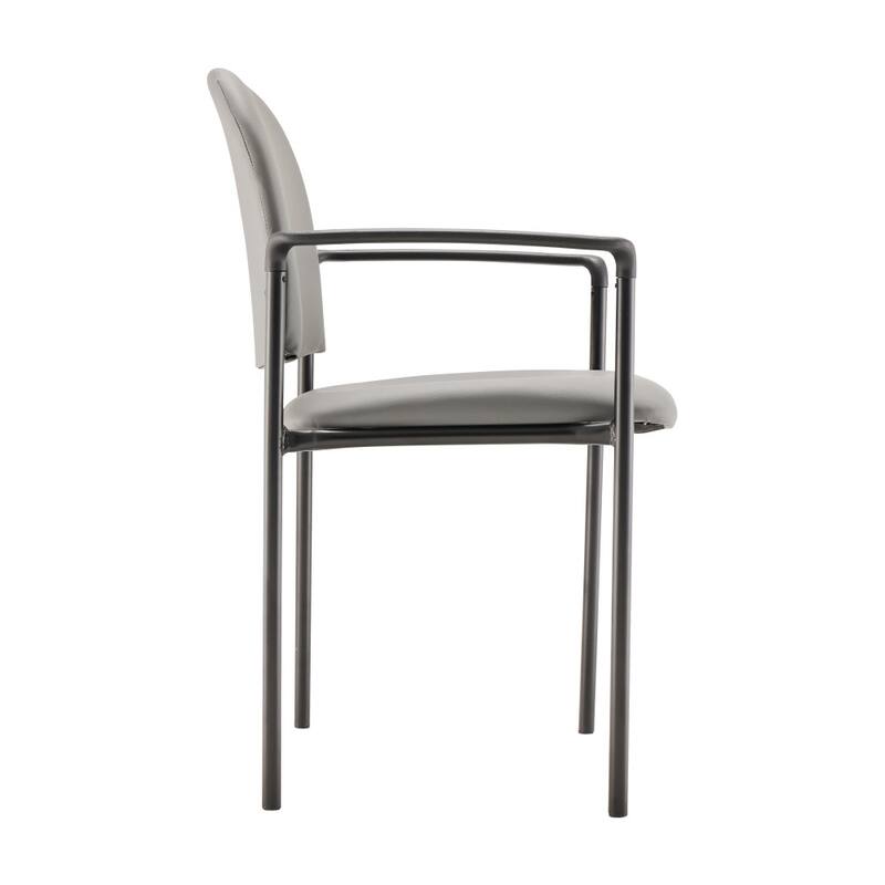 Comfort Stackable Steel Side Reception Chair with Arms - 23.5"D x 23.75"W x 33.25"H