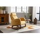 preview thumbnail 4 of 13, Modern Glider Chair, Recliner Armchair with Wood Legs and Side Pocket, Nursery Rocking Accent Chair with High Back