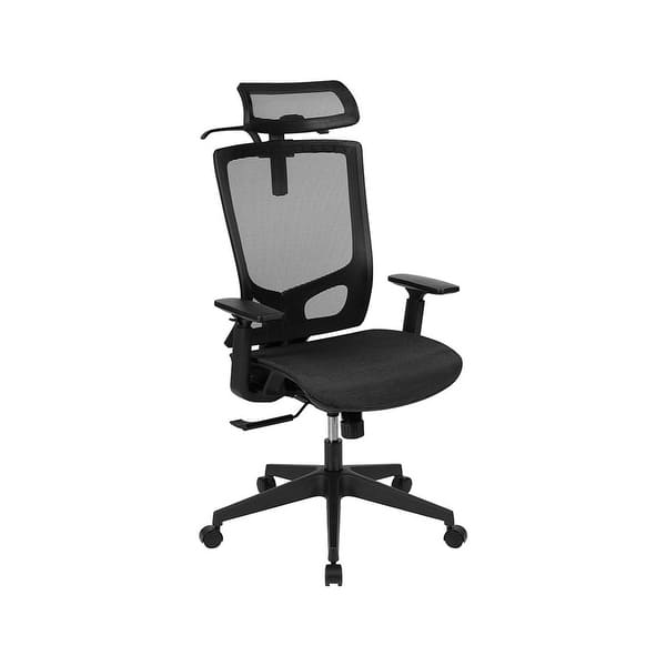 Office Star Ergonomic Mid Back Office Desk Chair with Adjustable Height,  Tilt, and Padded Arm Rests, Icon Black Fabric