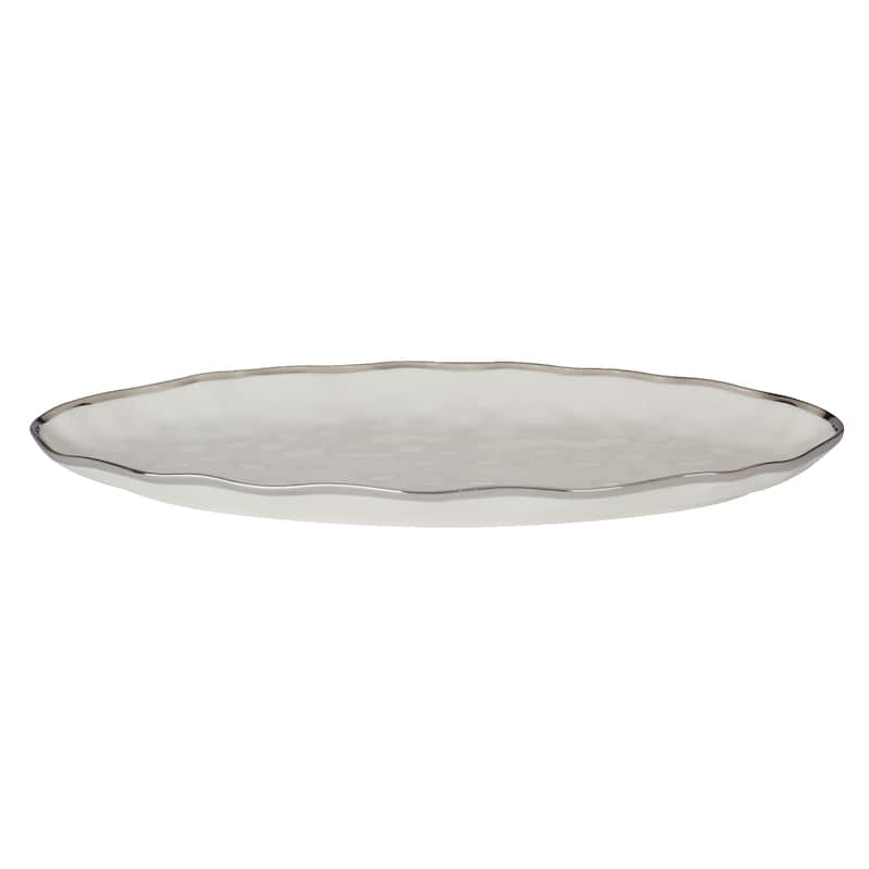 Certified International Regency Silver Oval Fish Platter, 19.5" X 8.5" - 19.5" x 8.5" x 1.5"