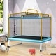 preview thumbnail 3 of 10, 6 Feet Rectangle Trampoline with Swing Horizontal Bar and Safety Net-Orange Yellow