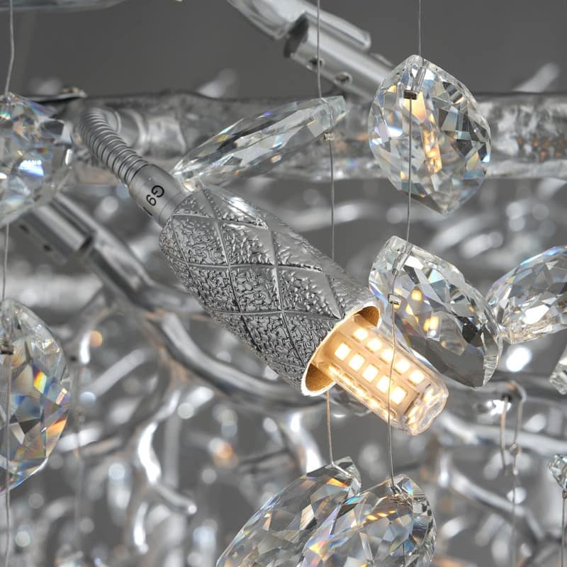 Modern Round Branch Crystal Chandelier, 600-1200mm Diameter, Marquise Cut Crystal Pendant Light