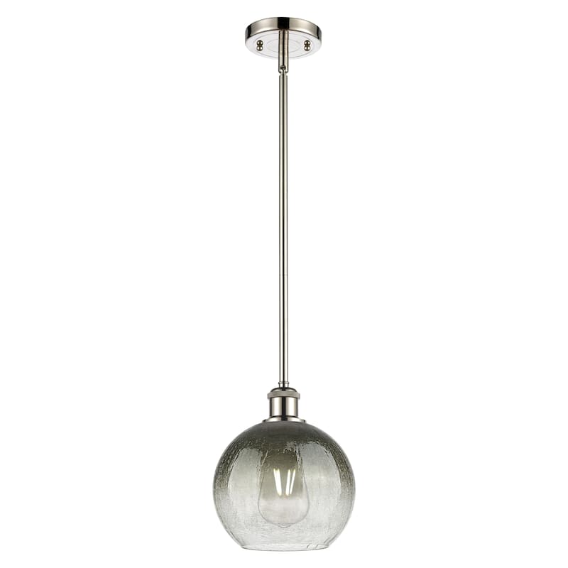 Innovations Lighting Endless Possibilities Ballston - Brookhaven Globe - 1 Light 8" Stem Hung Mini Pendant - Slate/Polished Nickel