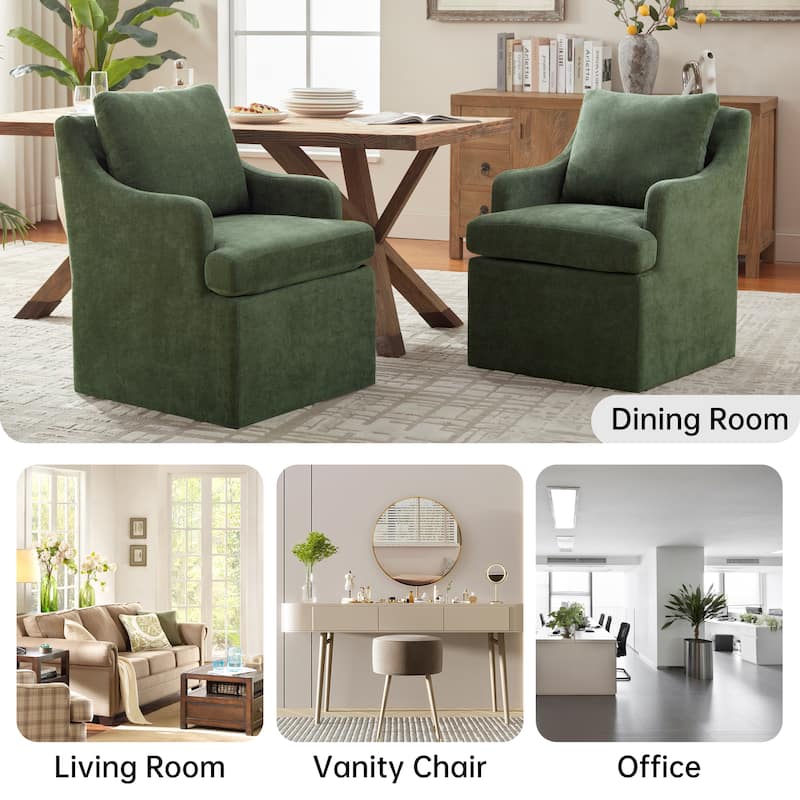 Upholstered Dining Chairs, Modern Kitchen Chairs Dinner Chairs with 4 Casters