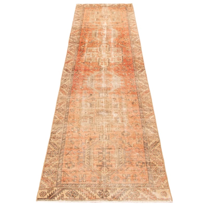 ECARPETGALLERY Hand-knotted Antalya Vintage Copper Wool Rug - 3'1 x 13'7