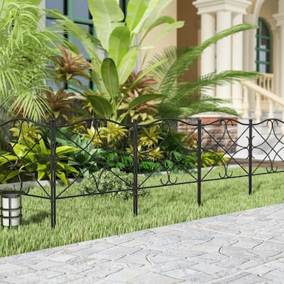 Kerrogee Folding Decorative Garden Fence, Metal Landscape Set of 5