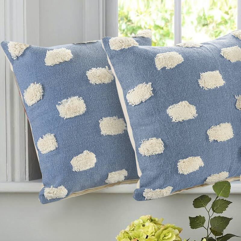 Sevita Zeal Light Pom-pom Cotton Throw Pillow, Set of 2