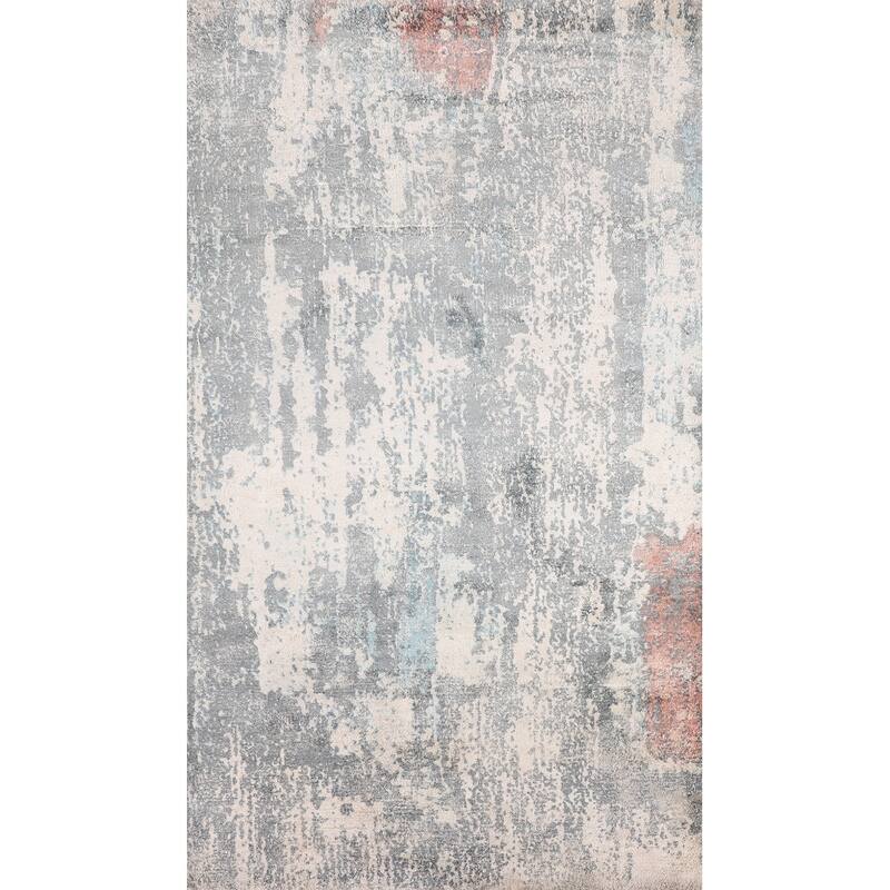 All-Over Abstract Indian Foyer Rug Handmade Wool Carpet - 3'0"x 5'5"