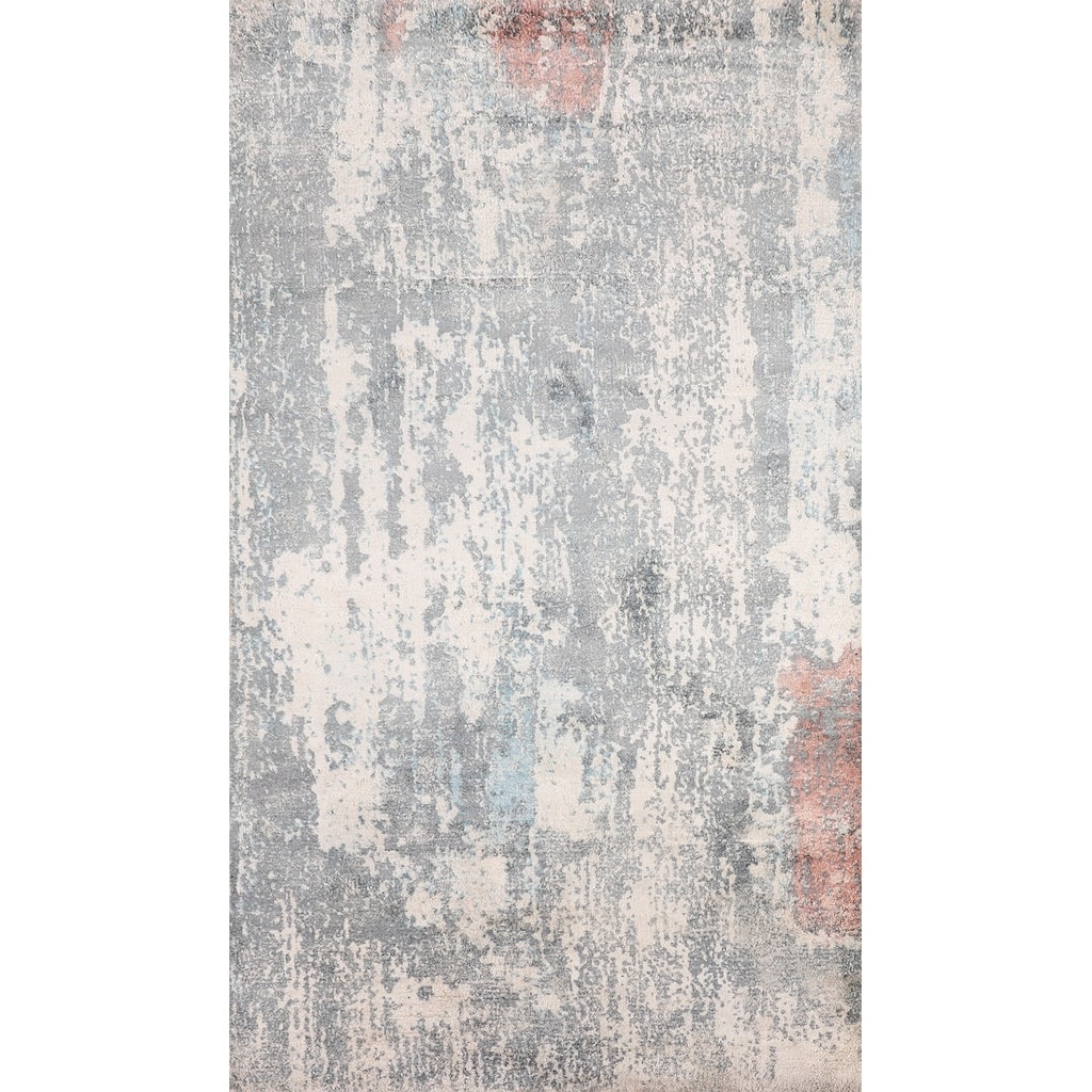 All-Over Abstract Indian Foyer Rug Handmade Wool Carpet - 3'0"x 5'5"