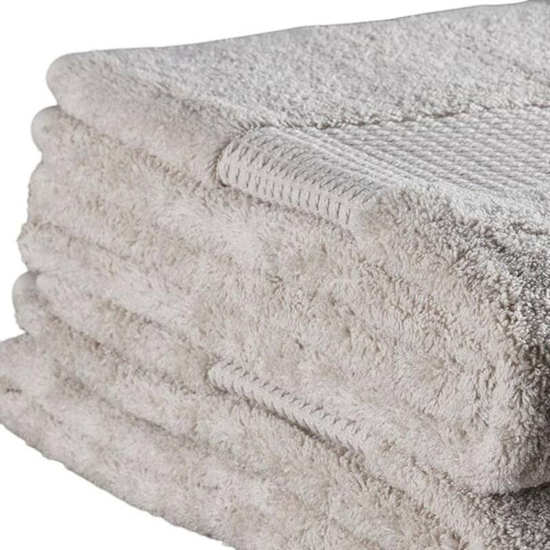 HomeRoots Set of Two Beige Cotton 13" X 13" Quick Dry Terry Cloth Washcloths - 13.00' X '13.00' X '1.00