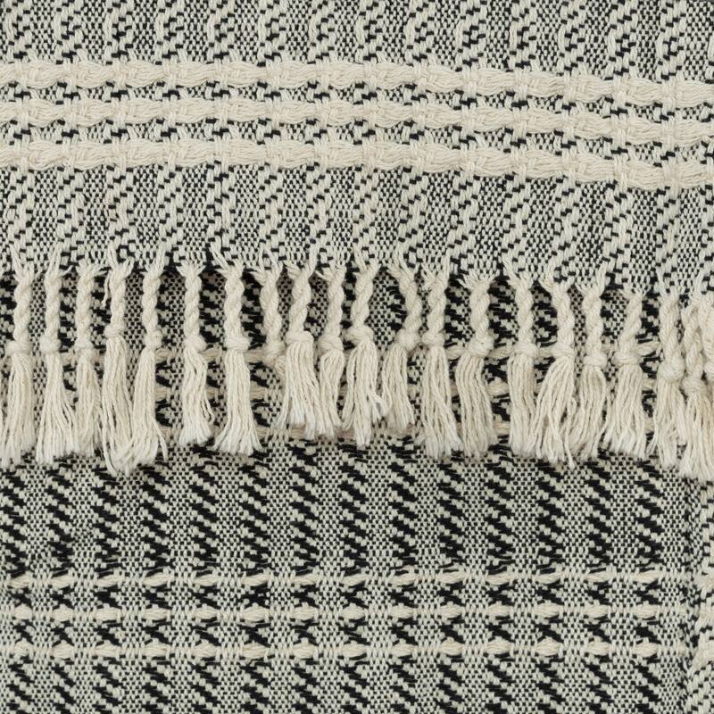 Rizzy Home Hand-made Modern Striped Throw Blanket