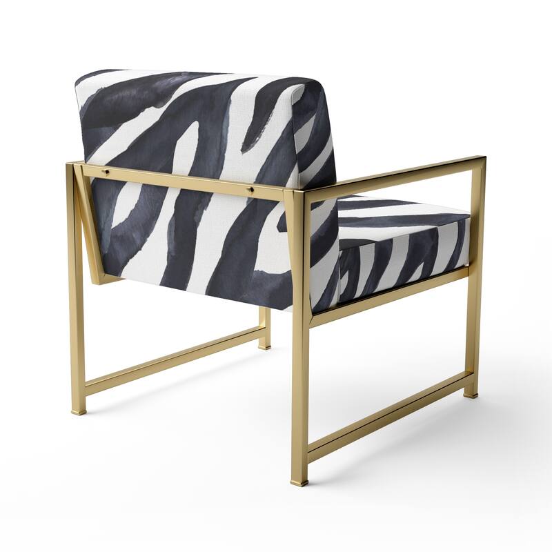 Designart "Zebra Striped " Upholstered Cabin & Lodge Accent Chair and Arm Chair
