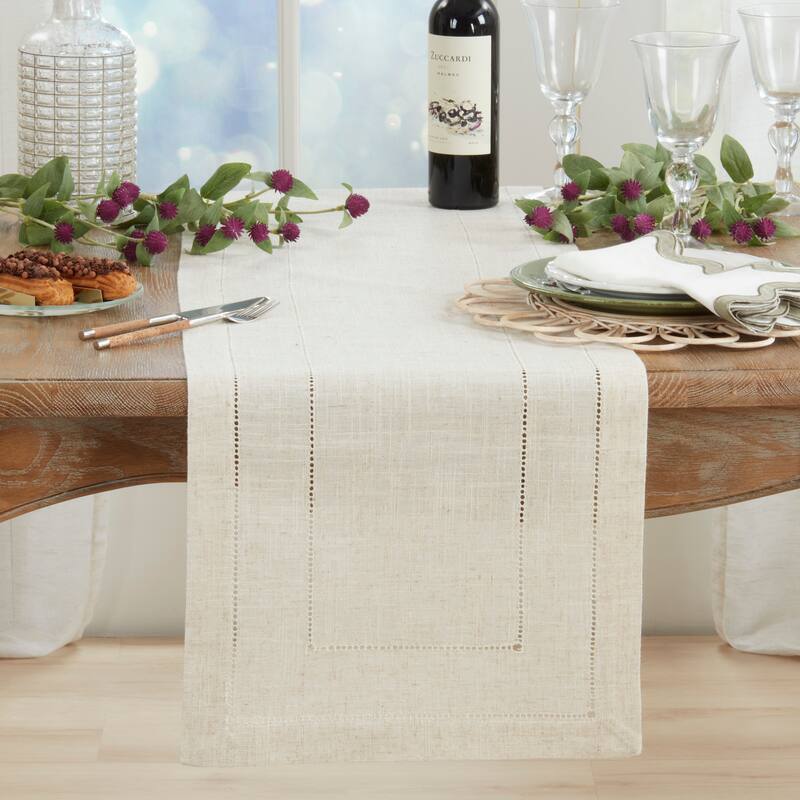 Linen Blend Toscana Double Hemstitched Table Runner