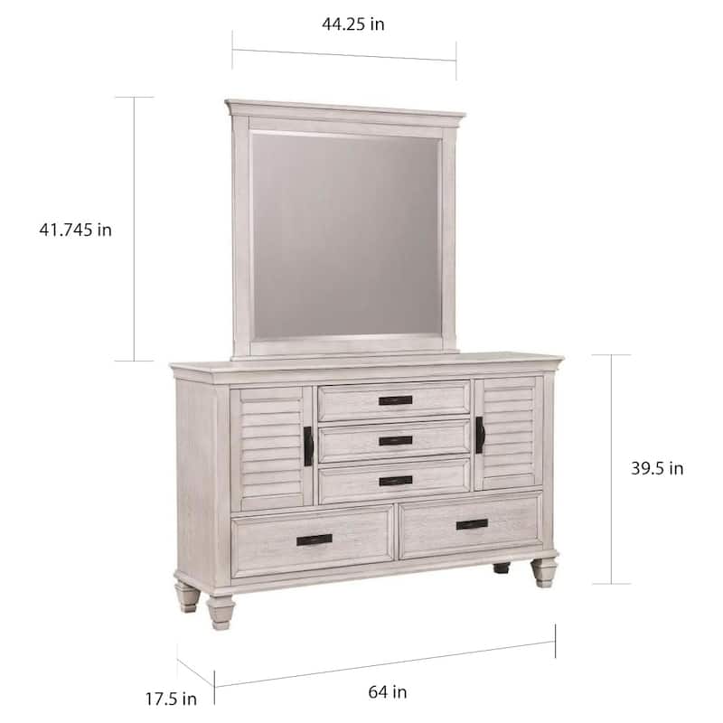 Madeline Antique White 5-piece Bedroom Set
