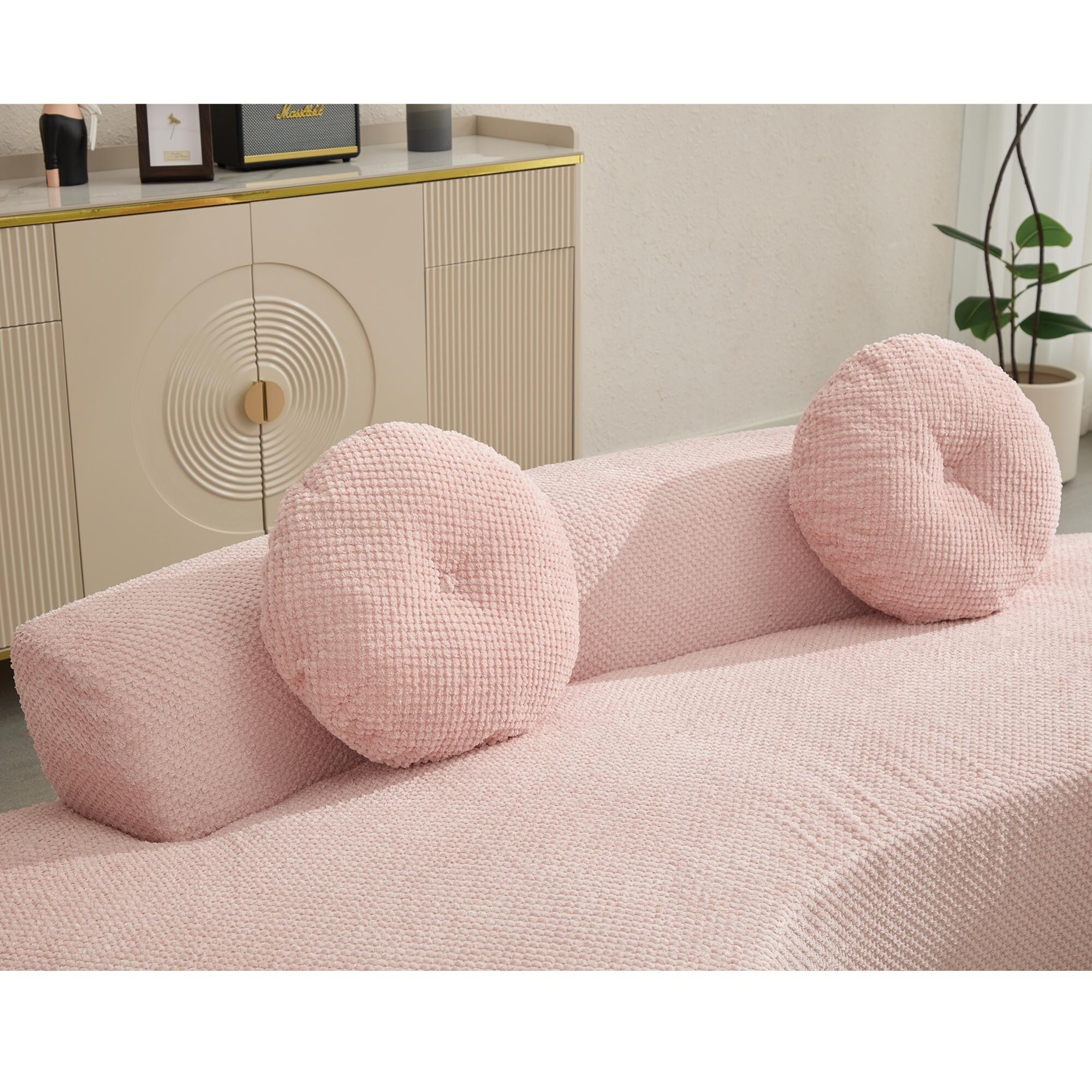 105.5'' Curved Sofa, Modern Minimalist Cloud Couch for 3-4
