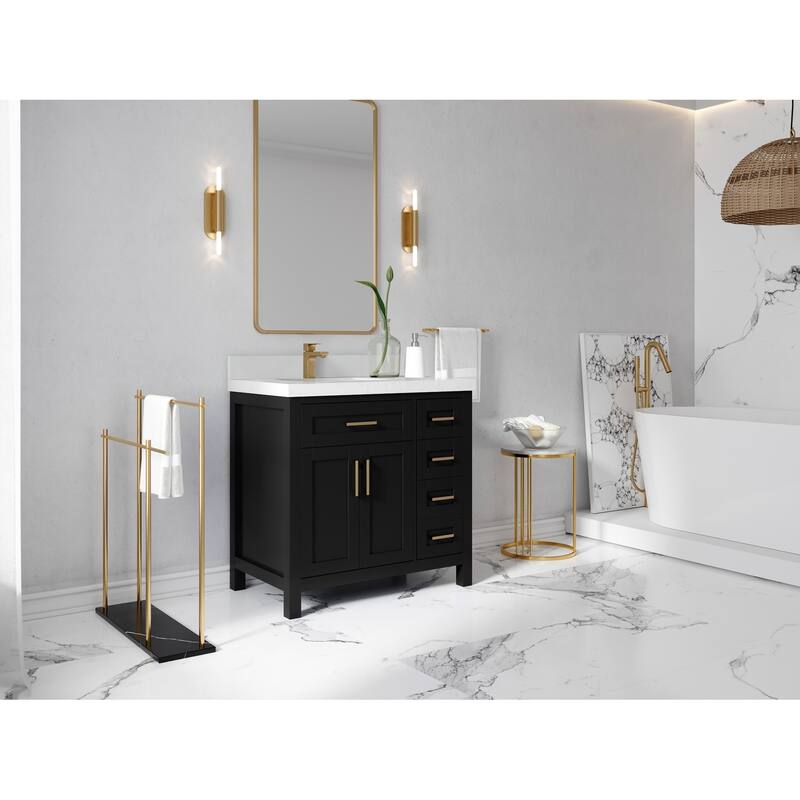 Willow Collections 36 in. W x 22 in. D Cambridge Left Offset Sink Bathroom Vanity with Countertop