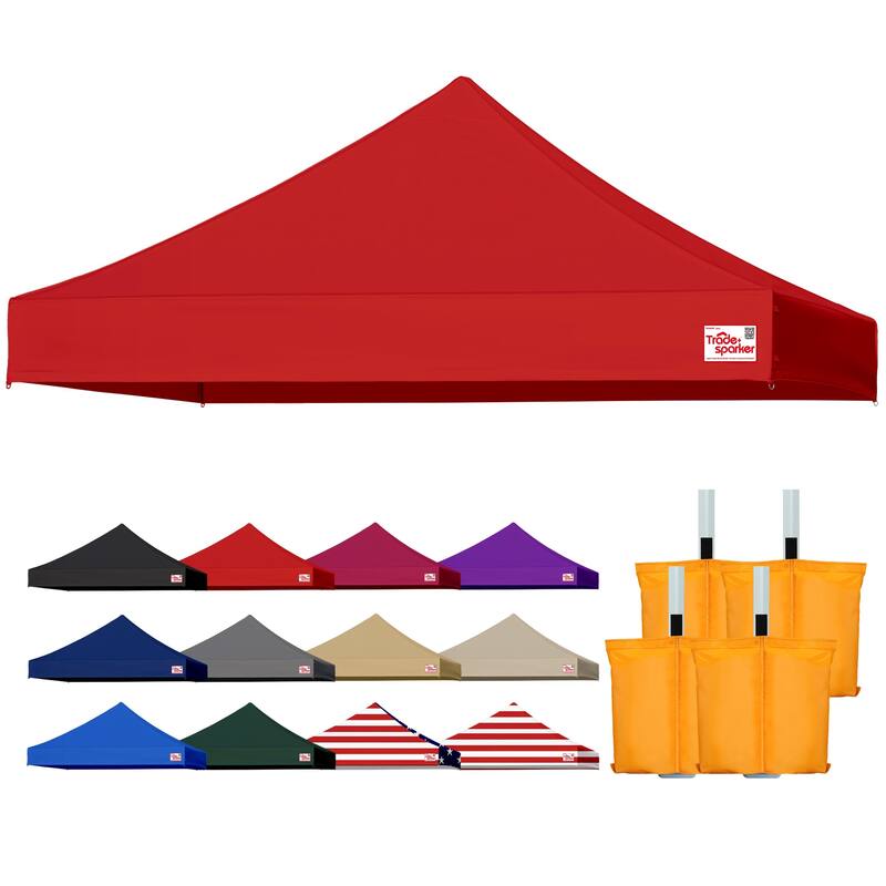 Tradesparker Commercial Canopy Replacement Top Windproof with Sand Bags - Red